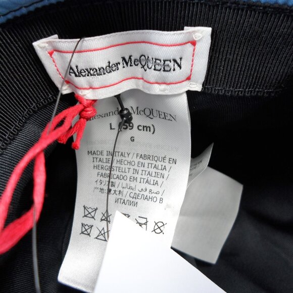 NWT$450 Alexander McQueen Embroidered Logo Abstract Luminous Flower Bucket Hat L - Picture 11 of 15